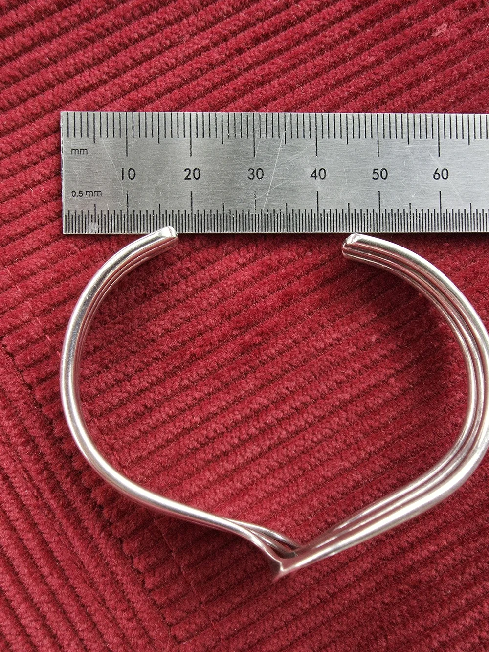 Vintage Solid Sterling Silver Multiple Band / Wave Cuff Bracelet 925 Unisex